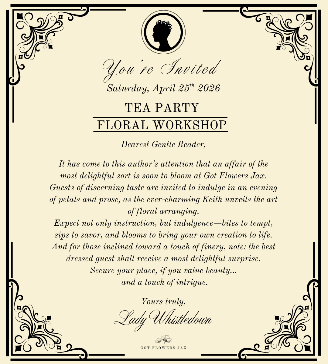 Tea Party Floral Workshop 4/25